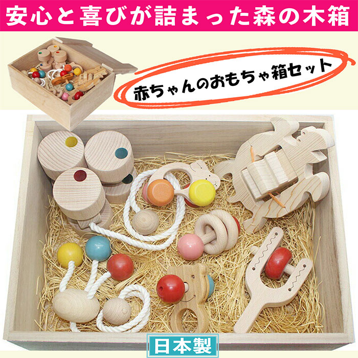 【ふるさと納税】木のおもちゃ/赤ちゃんのおもちゃ箱セット(Cタイプ) 出産祝い 車 新生児 歯がため 日本製 おしゃぶり オーガニック プルトイ 木製 玩具 おすすめ　上田市