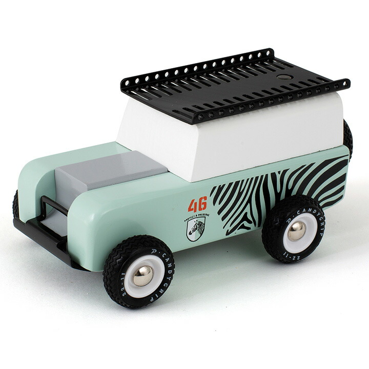 【5%0FFクーポン配布!】ニューヨーク・ブルックリン発 Candylab(キャンディラボ) Drifter Zebra トイカー 子供 木製 アメ車 自動車 アメリカ おうち遊び 室内遊び ジオラマ 海外 輸入 SUV クロカン 四駆 4WD 働く車 はたらく車 玩具 男の子 木のおもちゃ おしゃれ