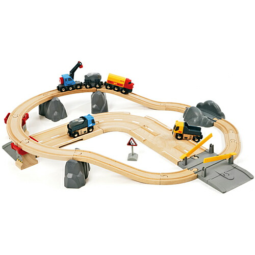 送料無料 BRIO ブリオ 木製 レール レール＆ロード採石セット 木のおもちゃ 電車 子供 誕生日プレゼント 誕生日 男の子 男 出産祝い 3歳 4歳 5歳 列車 北欧 乗り物 安心 幼児 玩具 トレイン 木製レール レールセット クリスマスプレゼント